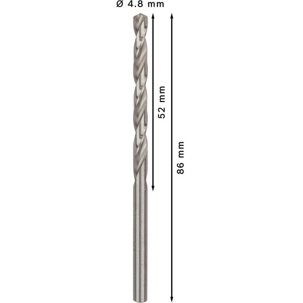 Bosch PRO Metal HSS-G Spiralbohrer 4,8 x 52 x 86 mm - 2608595334