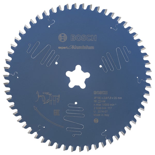 Bosch Kreissägeblatt Expert for Aluminium für Tischsägen 190 x Stern x 2,6 mm 58 - 2608644117
