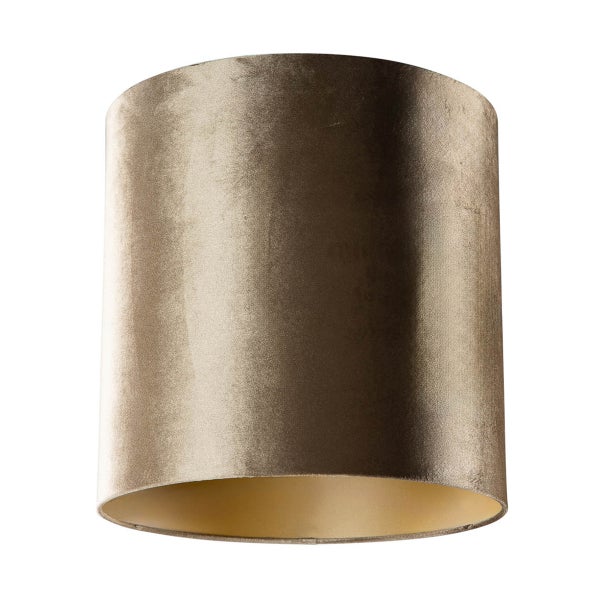 Samtlampenschirm Bronze mit goldener Innenseite 40/40/40