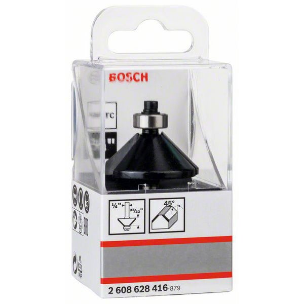 Bosch Fasefräser 1/4 Ø 34,9 mm B 13 mm L 14,7 mm G 56 mm 45° - 2608628416
