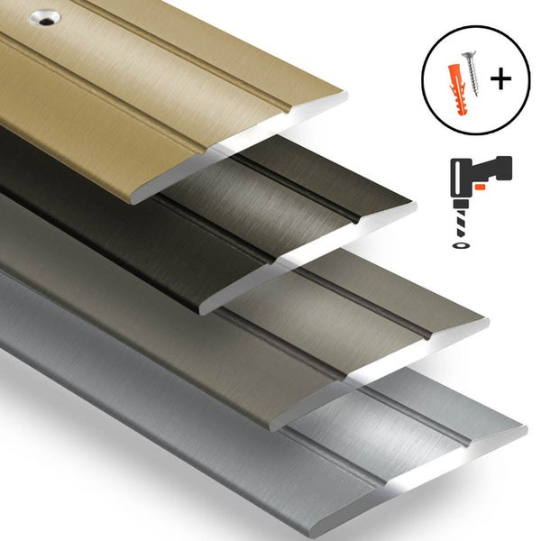 FLOORDIREKT Übergangsprofil Firm - Breite: 36 mm - Vorgebohrt - Silber - 100 cm