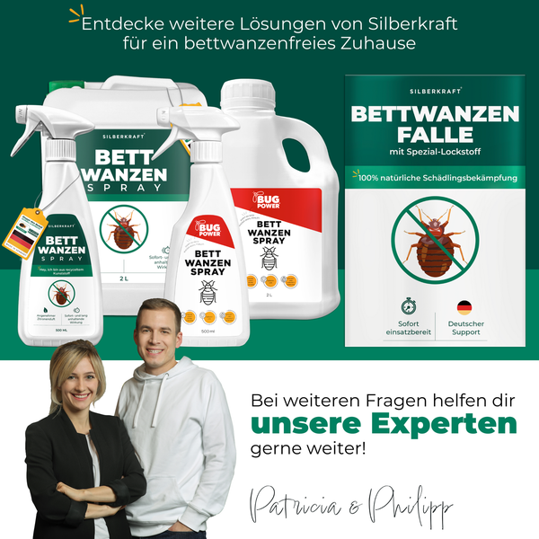 Silberkraft Bettwanzenspray und Bettwanzenfalle für ein bettwanzenfreies Zuhause.
