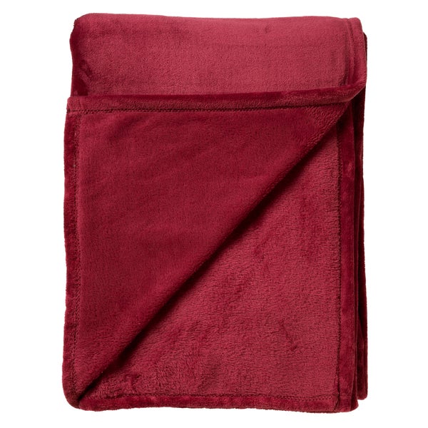 CHARLIE - Wohndecke Fleece 200x220 cm - Merlot - rot