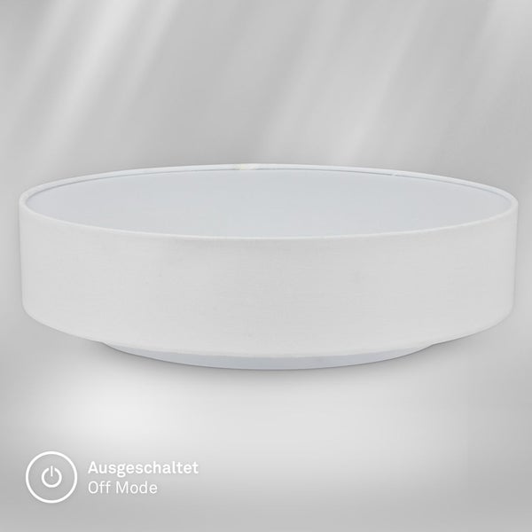 Runde Deckenleuchte mit Textilschirm für eine gleichmäßige Lichtverteilung