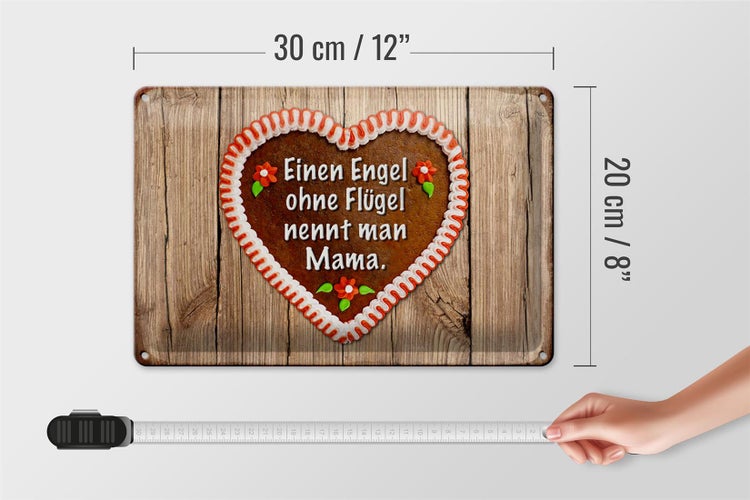 Blechschild Spruch 30x20cm Engel ohne Flügel nennt man Mama