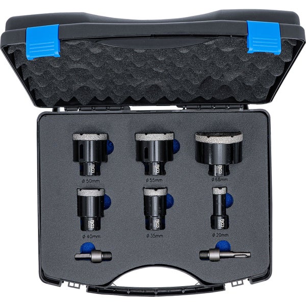 Bohrkronen Satz mit verschiedenen Größen im Koffer