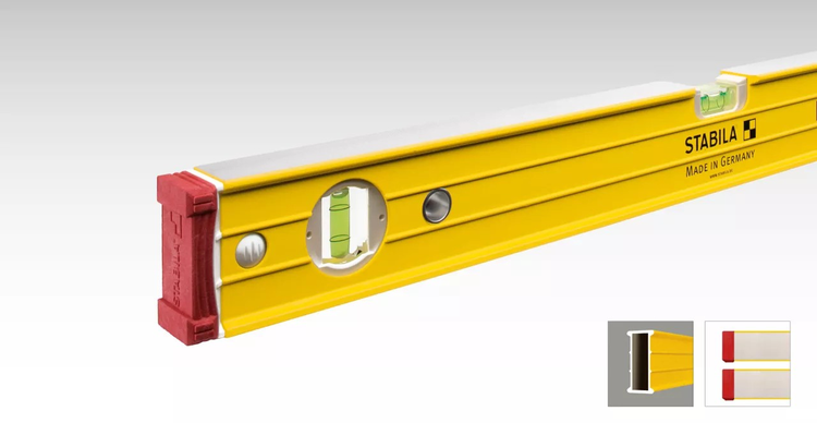 Stabila Wasserwaage 96-2 61 cm mit 2 Vertikal-Libellen - 1 Stück