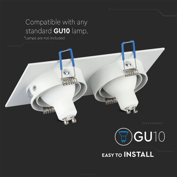 V-TAC VT-783SQ-WH - LED-Strahler - Einbaustrahler - GU10 - IP20 - Weiß - Modell Nr: - VT-783SQ-WH