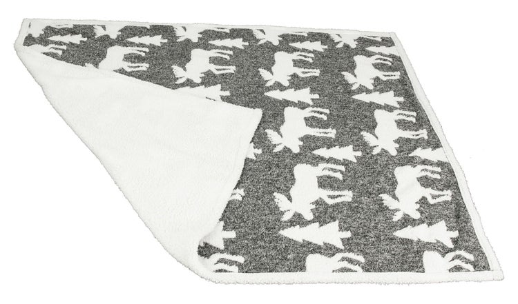 Decke mit Elch- und Tannenbaum-Muster