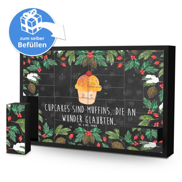 Mr. & Mrs. Panda Befüllbarer Adventskalender Cupcake - Schwarz