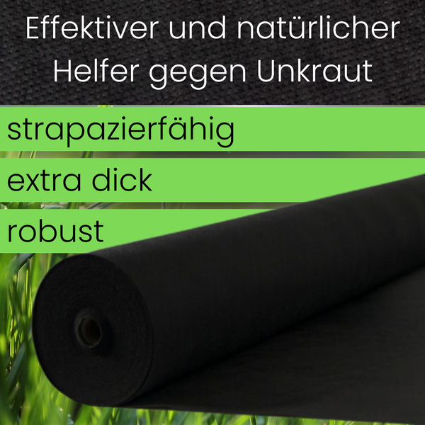BioHelfer Unkrautvlies, Gartenvlies - Anthrazit/Schwarz, 1m x 50m - 50g/m²