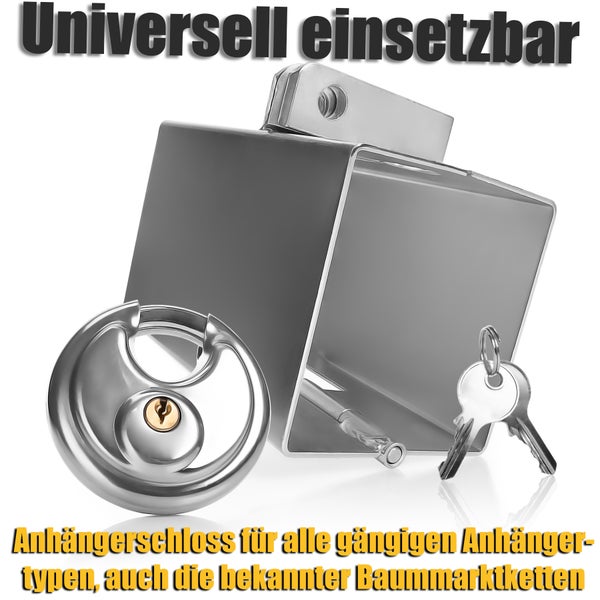 Anhängerschloss mit Schlüssel für gängige Anhängertypen
