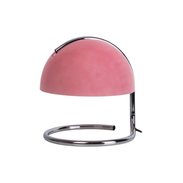 Tischleuchte mit halbkugelförmigem Schirm und spiralförmigem Fuß
