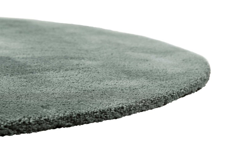 Teppich Rund Grün Grau Hochflor Pisa Homie Living 120 cm rund