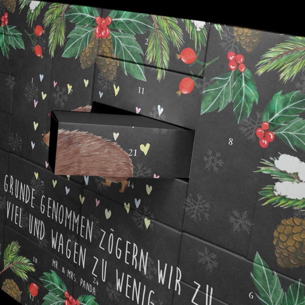 Mr. & Mrs. Panda Befüllbarer Adventskalender Igel Herzen - Schwarz