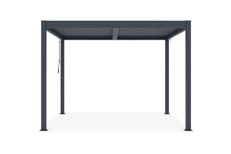 Pergola bioklimatisch aus grauem Aluminium PIANA 3x2.5m selbsttragende