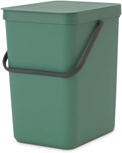 Brabantia Abfallsammler Mit Stay Open Deckel 25 Liter HxBxT 40 x 26,8 x 34,5 cm Kunststoff Dunkelgrün