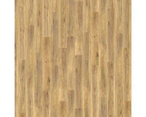 Laminatboden in Eichenoptik mit natürlicher Maserung und Astlöchern.