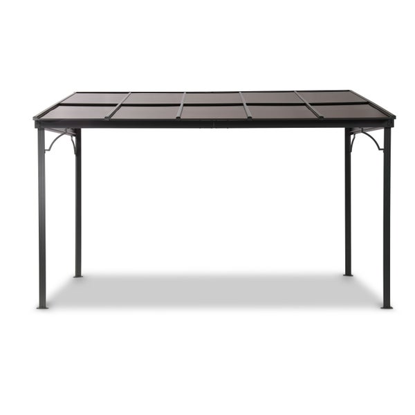 Terrassenüberdachung Melanie 4 x 3 m, mit Polycarbonatdach und Seitenteilen, anthrazit, lichtgrau