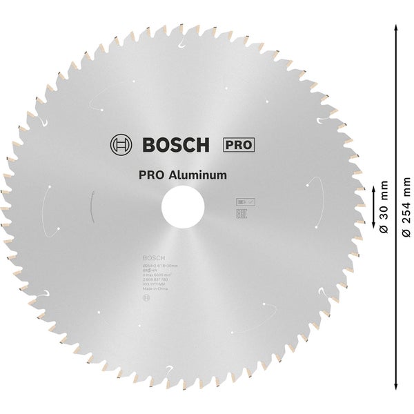 Bosch Kreissägeblatt Pro Aluminium Durchmesser 254 Millimeter
