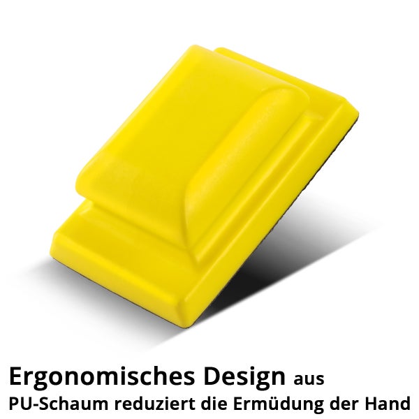 Gelber Handschleifklotz aus PU-Schaum für Schleifarbeiten