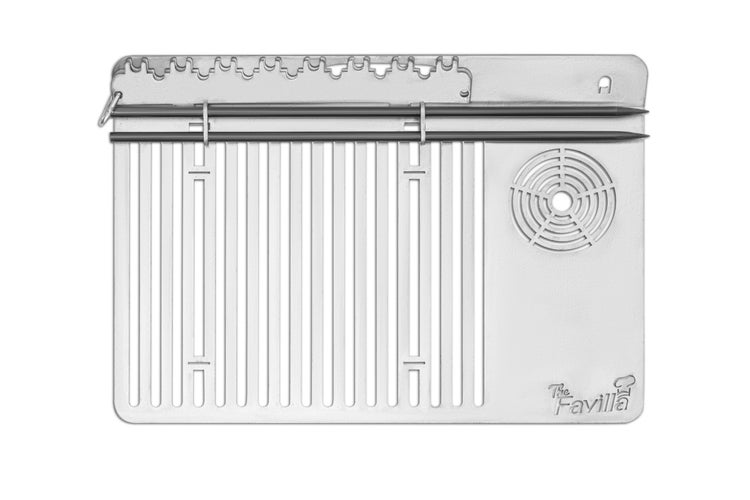 The Favilla Cumbo Outdoor Kochsystem – Edelstahl Kocher mit Teebereiter & Frischhaltefach, höhenverstellbar, zerlegbar & mit Tragetasche – Camping Feuerkocher