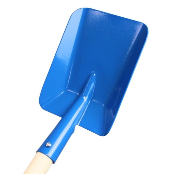 Kinderschaufel (Metall) mit Holzstiel - Blau