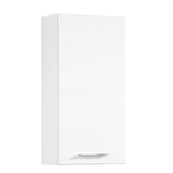 Hängeschrank Bad Weiß 'Der Bademeister', Badschrank, Apothekerschrank oder Medizinschrank schmal aus MDF Holz in 71x35x22 (HxBxT in cm), auch als Badmöbel Set