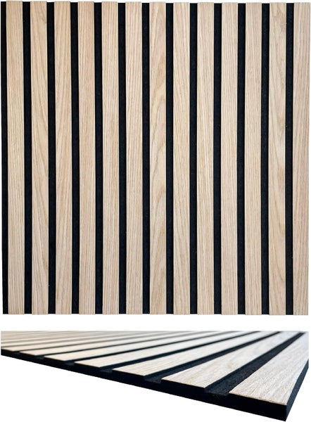 Leichte Lamellen - 3d Paneele 1mm Holz & 9mm PET Filz Wandpaneele Deckenpaneele Dekoren & Schalldämmung (11001A) 52x52cm - 0,27m²