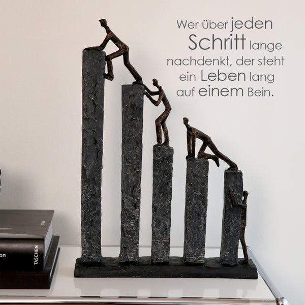 Skulptur GILDE Dekoration Höhe 43cm Breite 31cm bronzefarben, grau Kunstharz