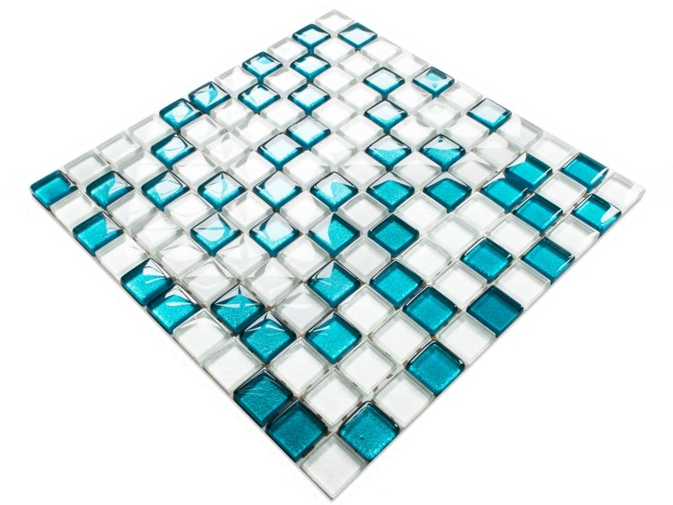 Glasmosaik auf Netz für Bad und Küche 30cm x 30cm  - Laguna