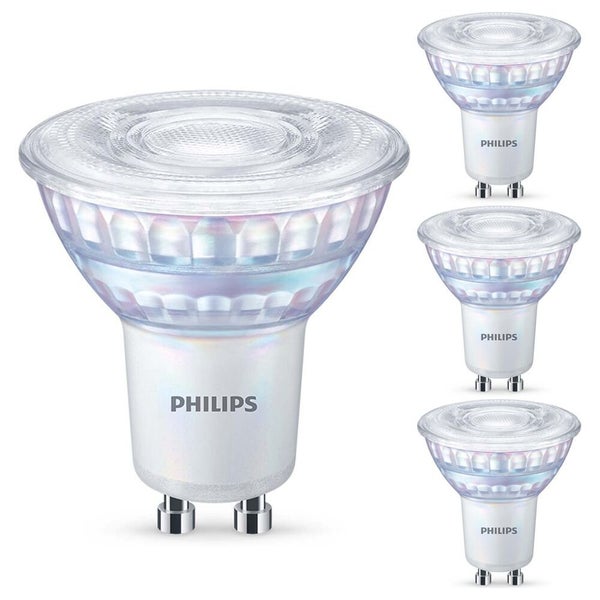 Philips LED WarmGlow Lampe ersetzt 80W, GU10 Reflektor PAR16, warmweiß, 575 Lumen, dimmbar, 4er Pack