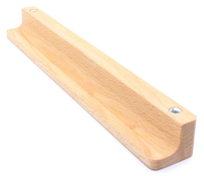 Holzbrett mit Rille und Schraubenlöchern