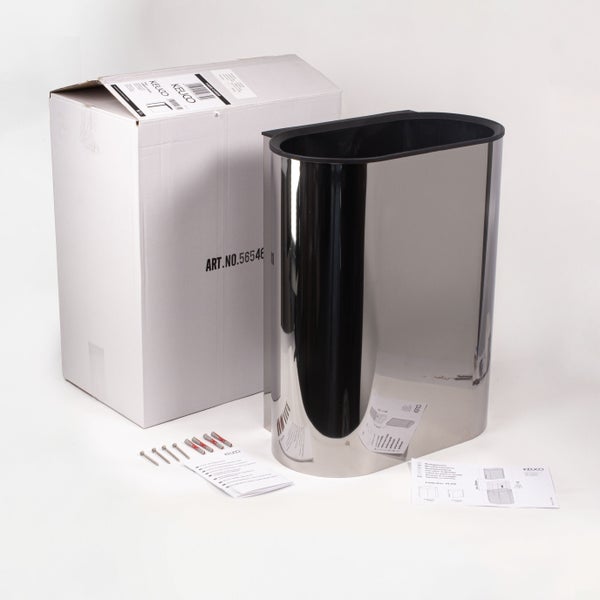 Ovaler Keuco Kosmetikeimer aus Metall inklusive Montagematerial und Kartonverpackung.