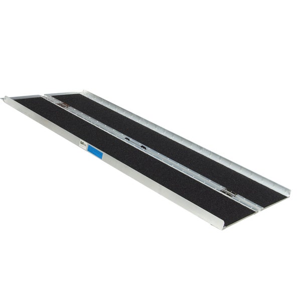TRUTZHOLM Rollstuhlrampe klappbar 213 cm Traglast 272 kg Alu grau schwarz beschichtet Auffahrrampe