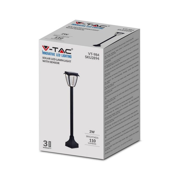 Verpackung einer V-Tac Solar LED Rasenleuchte mit Sensor