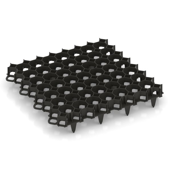 Kieswabe - Rasengitter - Kunststoff-Wabengitter | 240 Stück 476 x 476 x 40 mm - 54,37 m² | mattschwarz | Sekundärkunststoff PE/PP | WARCO