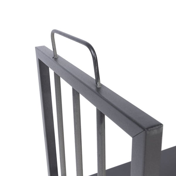 FLOORDIREKT Kaminholzregal Limnos - Schwarz - Minimalistisches Brennholzregal - für Innen und Außen - 43 x 45 x 33 cm