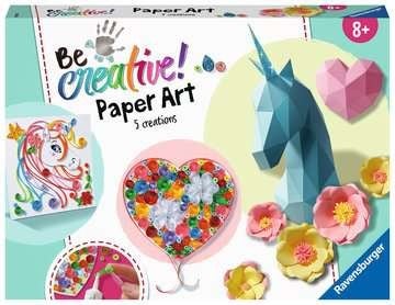 Ravensburger 18236 BeCreative Paper Art Blumen & Einhörner, DIY für Kinder ab 8 Jahren Maße (B/H): 37,5 x 27,5 cm, Dt/engl/frz/span/ital/niederländ, Be Creative