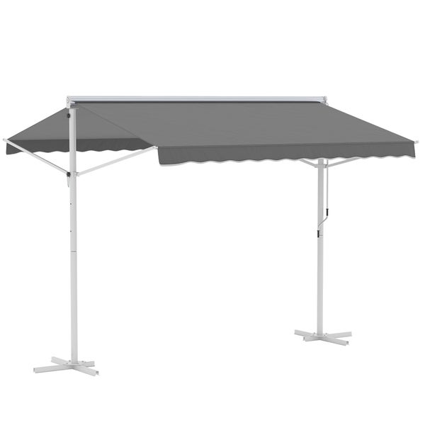 Outsunny Standmarkise, 300cm x 295cm x 255cm, Metall+Polyester, Grau