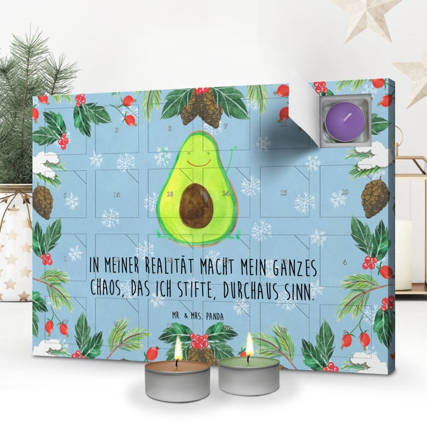 Mr. & Mrs. Panda Duftkerzen Adventskalender Avocado Glücklich - Blau Pastell