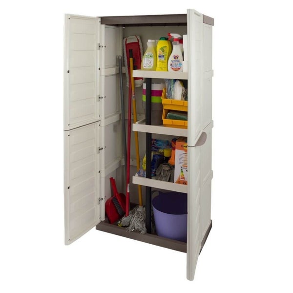 Besenschrank Gartenschrank Kunststoff Putzschrank Geräteschrank Wetterfest Balkonschrank Wasserdicht Haushaltsschrank Werkstatt Putz Schrank