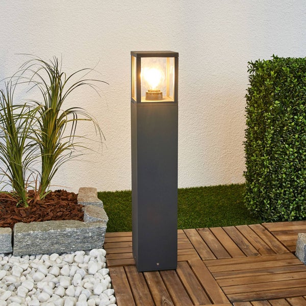 Lucande Wegeleuchte / Pollerleuchte, spritzwassergeschützt IP54 Aussenleuchte 65 cm 1x E27 max. 15W ohne Leuchtmittel Außenleuchte Garten Hof