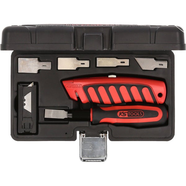 KS Tools Fugenkratzer-Set in einer schwarzen Kunststoffbox mit verschiedenen Klingen