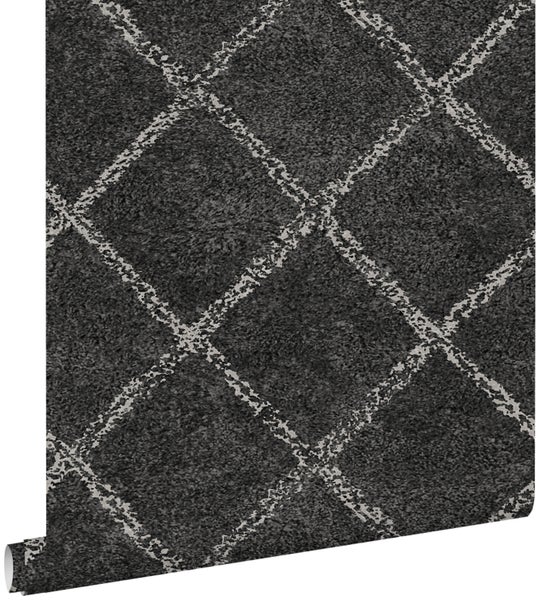 ESTAhome Tapete orientalisches Berberteppich-Motiv Grau - 53 cm x 10.05 m - 148667