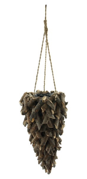 FRANK FLECHTWAREN | Pflanzampel Naturrattan, RATTAN, Ø 20 x 40 cm