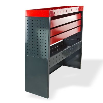 PROREGAL Fahrzeugregal Raptor mit 3 Schubladen HxBxT 108 x 35 x 104 cm Anthrazitgrau Verkehrsrot Fahrzeugeinrichtung Fahrzeugausbau