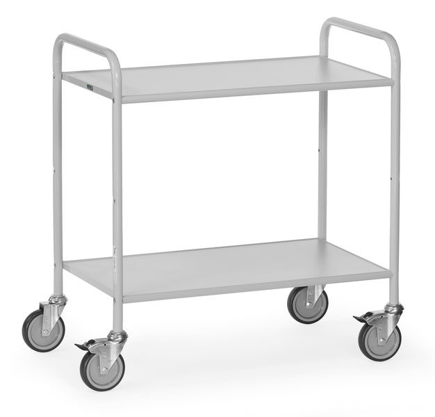 Servierwagen mit zwei Ablageflächen und Rollen