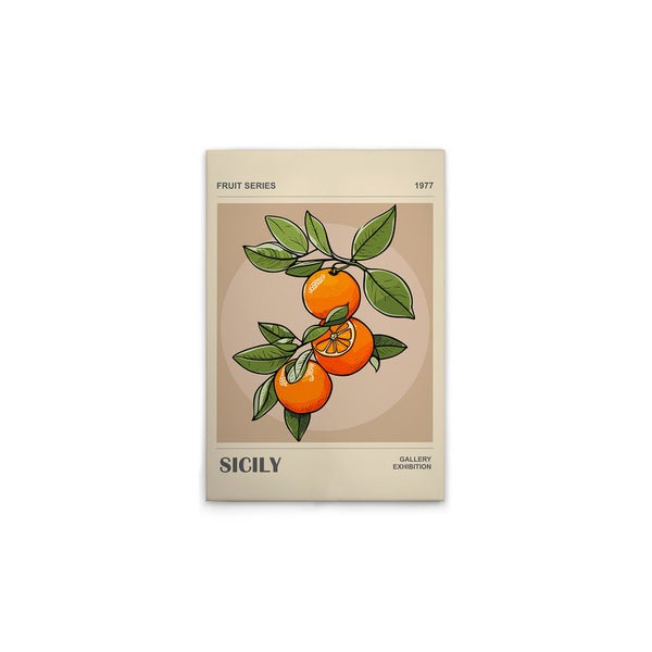 Kunstdruck mit Orangenillustration für die Wanddekoration