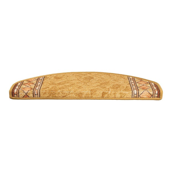 FLOORDIREKT Stufenmatte Rügen Selbstklebend Strapazierfähig Beige Halbrund 65 x 23,5 cm